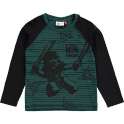 Koszulka "Thomas 718" w kolorze niebieskim. Zielone t-shirty dla chłopców marki Lego Wear Fashion, w paski, z długim rękawem. W wyprzedaży za 65.95 zł.