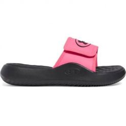 Klapki damskie Under Armour Ignite Pro 8. Czerwone klapki damskie Under Armour, bez wzorów, z materiału, bez obcasa. Za 261.00 zł.