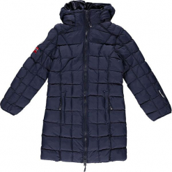 Płaszcz "Barbouille" w kolorze granatowym. Niebieskie kurtki i płaszcze dla dziewczynek Geographical Norway Kids & Women, z aplikacjami. W wyprzedaży za 226.95 zł.