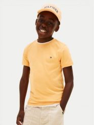 Tommy Hilfiger T-Shirt KB0KB06879 Pomarańczowy Regular Fit. Brązowe t-shirty dla chłopców Tommy Hilfiger, bez wzorów, z bawełny, bez ramiączek. Za 109.99 zł.