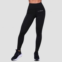 Legginsy damskie do biegania czarne Pulse. Czarne legginsy damskie GYMBEAM, s, bez wzorów, z elastanu, do biegania. Za 115.90 zł.