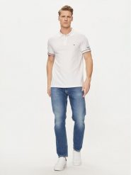Tommy Hilfiger Polo Flag MW0MW34780 Biały Slim Fit. Białe koszulki polo męskie Tommy Hilfiger, m, bez wzorów, z wiskozy, bez ramiączek. Za 239.99 zł.