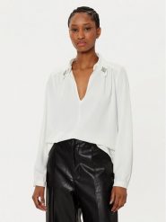 Rinascimento Bluzka CFC0121729003 Biały Regular Fit. Białe bluzki damskie Rinascimento, xs, bez wzorów, z syntetyku, bez kołnierzyka, bez ramiączek. Za 379.99 zł.