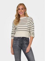 ONLY Sweter Asa 15310527 Beżowy Regular Fit. Brązowe swetry damskie Only, s, bez wzorów, z syntetyku, bez kołnierzyka, bez ramiączek, bez kaptura. Za 129.99 zł.
