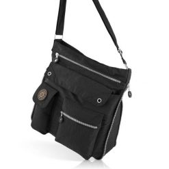 Raportówka czarna BAGSTREET SP-05-BL. Czarne torby na ramię damskie Bag Street, bez wzorów, z materiału, street, duże, bez dodatków. Za 89.99 zł.