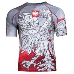 Koszulka Męska na siłownię rashguard MMA EXTREME HOBBY POLSKA grey-red. Szare koszulki sportowe męskie EXTREME HOBBY, m, bez wzorów, z bawełny, bez kołnierzyka, bez ramiączek, do biegania. Za 199.00 zł.