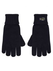 Lacoste Rękawiczki RV0452 Granatowy. Niebieskie rękawiczki męskie Lacoste, bez wzorów, z dzianiny. Za 219.99 zł.