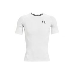 Jersey Under Armour à manches courtes. Białe buty sportowe męskie Under Armour, xl, bez wzorów, z jersey, bez kołnierzyka, bez ramiączek, na fitness i siłownię. Za 204.50 zł.