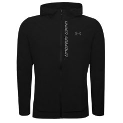 Kurtka treningowa męska Under Armour Outrun The Storm Jacket. Czarne kurtki męskie Under Armour, m, bez wzorów, z materiału, trekkingowe. Za 385.90 zł.