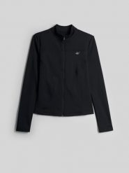 4F Bluza slim bez kaptura damska - czarna L. Czarne bluzy damskie 4f, l, bez wzorów, bez kaptura. Za 189.99 zł.