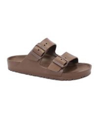 Klapki Birkenstock Arizona Eva Damskie. Brązowe klapki damskie Birkenstock, bez wzorów, z materiału, wakacyjne, bez obcasa. Za 415.00 zł.