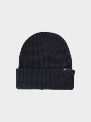 4F Czapka zimowa męska - czarna L. Czarne czapki i kapelusze męskie 4f, na zimę, bez wzorów, z materiału, klasyczne. Za 59.99 zł.