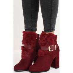 Bordowe Botki Side to Side. Czerwone botki damskie Born2be. Za 119.99 zł.