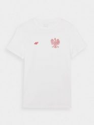 4F Koszulka kibica męska - biała XL. Białe koszulki sportowe męskie 4f, na lato, m, bez wzorów, z bawełny, klasyczne, bez kołnierzyka. Za 49.99 zł.