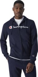 Champion Bluza męska Champion Full Zip Hoodie granatowa 220255 BS501 L. Bluzy męskie Champion, l, bez wzorów, bez kaptura. Za 238.53 zł.