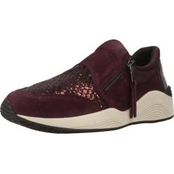 Buty GEOX D OMAYA Bordeaux. Czerwone obuwie sportowe damskie Geox, bez wzorów, ze skóry, trekkingowe. Za 258.99 zł.