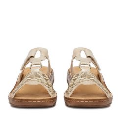 Klapki Rieker. Żółte klapki damskie Rieker, bez wzorów, bez obcasa. Za 289.99 zł.