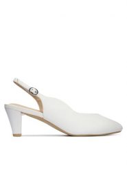 Caprice Czółenka 9-29603-44 Biały. Białe czółenka damskie Caprice, bez wzorów, ze skóry, bez obcasa, bez zapięcia. Za 234.99 zł.