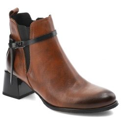 Brązowe Botki Armodo Eleganckie Obuwie Damskie Na Obcasie. Brązowe botki damskie Armodo, na wiosnę, ze skóry, biznesowe, bez obcasa, na obcasie, bez zapięcia. Za 339.00 zł.