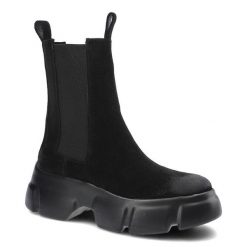 Czarne Botki Carinii Damskie Modne Obuwie Jesienne. Czarne kozaki damskie Carinii, z dresówki, bez obcasa. Za 339.00 zł.