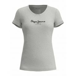 Koszulka damska Pepe Jeans New Virginia N. Szare t-shirty damskie Pepe Jeans, l, bez wzorów, z bawełny, bez kołnierzyka. Za 104.85 zł.