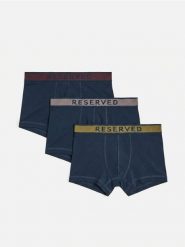 3 pack bokserek Classic z lyocellu - granatowy. Niebieskie bokserki męskie Reserved, l, bez wzorów, z lyocellu. Za 79.99 zł.