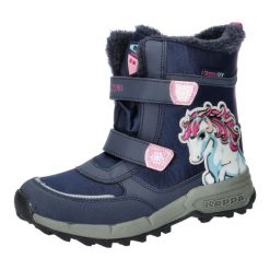 Buty zimowe dziewczęce, Flake II Tex K. Niebieskie buty zimowe dziewczęce Kappa, bez wzorów, bez zapięcia. Za 179.99 zł.