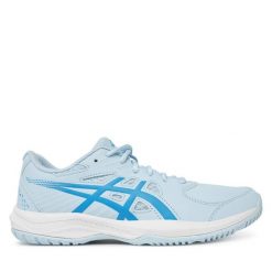 Buty do tenisa Asics. Niebieskie obuwie sportowe damskie Asics, bez wzorów, tenisowe. Za 239.99 zł.