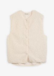 Kamizelka z pluszowego polaru. Czarne kurtki damskie bonprix, bez wzorów, z polaru, bez kaptura. Za 149.99 zł.