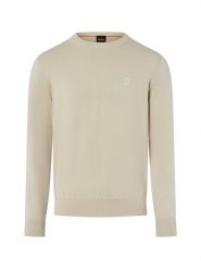 BOSS Orange sweter z dzianiny z zawartością kaszmiru - Kanovano Mężczyźni Bawełna beżowy, L. Brązowe swetry przez głowę męskie Boss Orange, l, bez wzorów, z bawełny, bez kołnierzyka. Za 549.95 zł.
