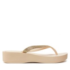 Japonki Ipanema. Brązowe klapki damskie Ipanema, bez wzorów, bez obcasa. Za 89.99 zł.