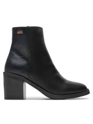 Lee Botki Amelia 50243017.11A Czarny. Czarne botki damskie Lee, ze skóry, bez obcasa, na słupku, bez zapięcia. Za 249.99 zł.