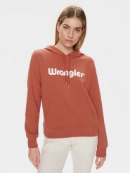 Wrangler Bluza 112350336 Pomarańczowy Regular Fit. Brązowe bluzy damskie Wrangler, s, bez wzorów, z bawełny, bez kaptura. Za 229.99 zł.