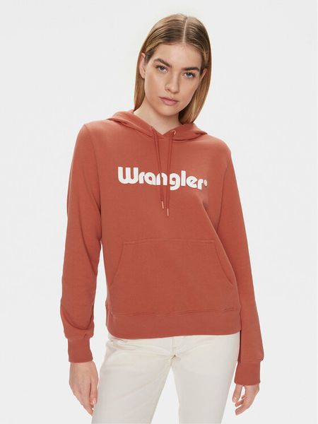 Wrangler Bluza 112350336 Pomarańczowy Regular Fit. Brązowe bluzy damskie Wrangler, s, bez wzorów, z bawełny, bez kaptura. Za 229.99 zł.