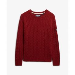 Sweter z luźnym splotem dla kobiet Superdry. Czerwone swetry damskie Superdry., xs, bez wzorów, ze splotem, eleganckie, bez kołnierzyka, bez ramiączek, bez kaptura. Za 279.20 zł.