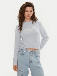 Miss Sixty Sweter 6L4RJ4360000 Błękitny Regular Fit. Niebieskie swetry damskie Miss Sixty, l, bez wzorów, z bawełny, bez kołnierzyka, bez ramiączek, bez kaptura. Za 579.99 zł.