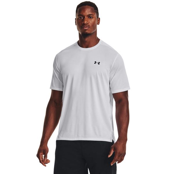 Koszulka Under Armour Tech vent. Białe koszulki sportowe męskie Under Armour, xl, bez wzorów, z materiału, bez kołnierzyka, bez ramiączek, na fitness i siłownię. Za 157.60 zł.