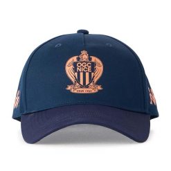 Czapka baseballowa OGC Nice Esefit. Niebieskie czapki i kapelusze męskie Kappa, bez wzorów, z bawełny, wizytowe. Za 229.50 zł.