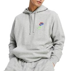 Bluza męska sportowa Nike Sportswear Essentials z kapturem. Szare bluzy sportowe męskie Nike, m, bez wzorów, z kapturem. Za 189.00 zł.