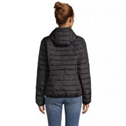 Damska kurtka z kapturem Sol's Stream. Czarne kurtki damskie SOL'S, s, bez wzorów, z puchu, z kapturem. Za 198.50 zł.