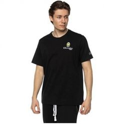 Koszulka sportowa męska Champion X Smiley Crewneck. Czarne koszulki sportowe męskie Champion, m, bez wzorów, z bawełny, bez kołnierzyka, bez ramiączek. Za 139.99 zł.