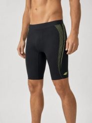 Kąpielówki męskie 4F 4FWSS26USWTM058. Czarne kąpielówki męskie 4f, l, bez wzorów, z elastanu, na fitness i siłownię. Za 69.99 zł.