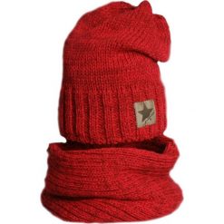 Czapka z kominkiem dla ocieplana Cz+K 156E. Czerwone czapki dla dzieci Proman. Za 58.80 zł.
