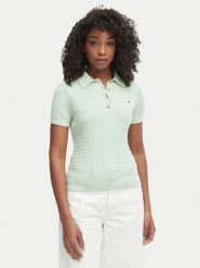 Tommy Hilfiger Sweter WW0WW41474 Zielony Regular Fit. Zielone swetry damskie Tommy Hilfiger, s, bez wzorów, z bawełny, bez kołnierzyka, bez ramiączek, bez kaptura. Za 529.99 zł.