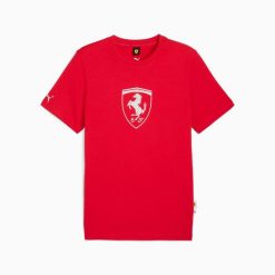 Koszulka sportowa męska Puma FERRARI TONAL. Czerwone koszulki sportowe męskie Puma, m, bez wzorów, z jersey, bez kołnierzyka, bez ramiączek, do biegania. Za 194.10 zł.