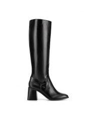 MEXX Kozaki MI001806243W Czarny. Czarne kozaki damskie Mexx, z materiału, bez obcasa, na słupku. Za 449.99 zł.