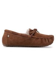 EMU Australia Kapcie Amity W10555 Brązowy. Brązowe kapcie damskie Emu Australia, bez wzorów, ze skóry. Za 449.99 zł.