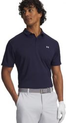 Koszulka męska polo UNDER ARMOUR Tee To Green Pique Polo granatowa XL. Zielone koszulki polo męskie Under Armour, m, bez wzorów, bez ramiączek. Za 135.45 zł.