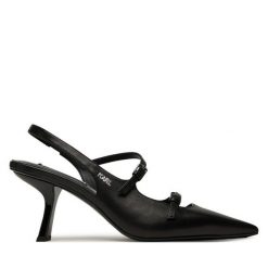 Szpilki KARL LAGERFELD. Czarne szpilki damskie KARL LAGERFELD, bez wzorów, bez obcasa, bez zapięcia. Za 629.99 zł.