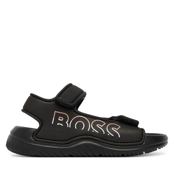 Sandały BOSS. Czarne sandały chłopięce Boss, bez zapięcia. Za 143.99 zł.